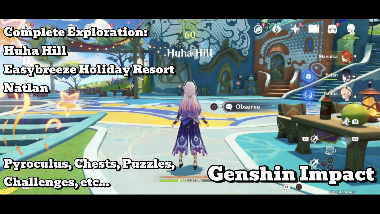 [Genshin Impact Exploration] Huha Hill - Easybreeze Resort, Natlan - Pyroculus, Chests, & Puzzles