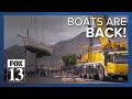 Boats put back in great salt lake marina as water levels rise