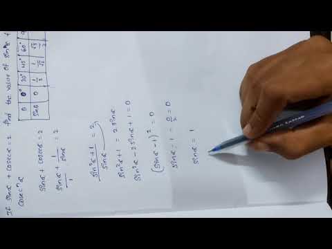 Video If sin alpha plus cosec alpha = 2 find the value of sin power n alpha plus cosec power n alpha - youtube