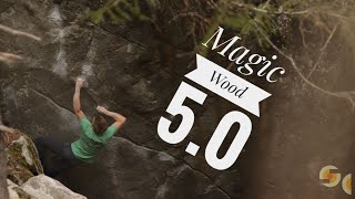 Orrin Coley climbing in Magic Wood