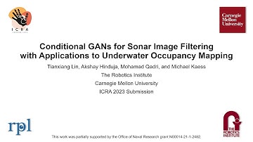 Conditional GANs for Sonar Image Filtering with Applications to Underwater Occupancy Mapping
