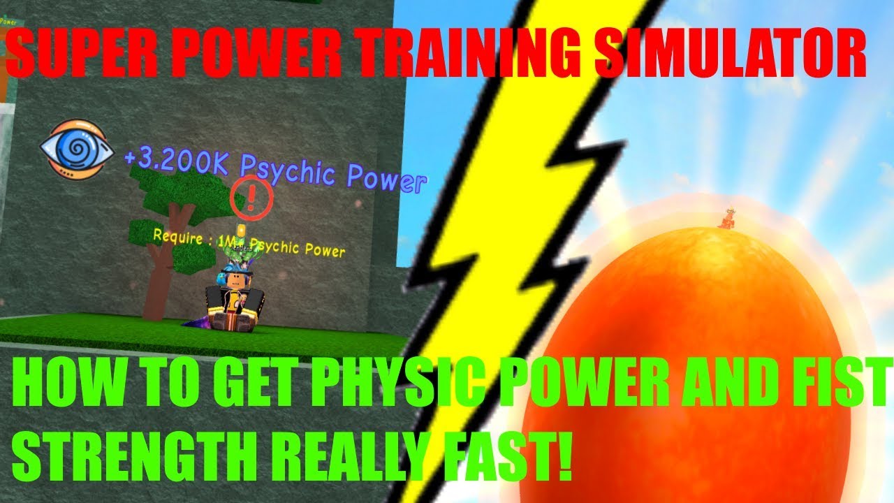 New Roblox Super Power Training Simulator How To Get Physic Power And Fist Strength Fast Youtube - my voice gives me super strength roblox