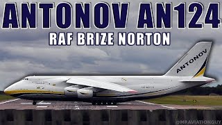 ANTONOV AN-124 Taxi & Powerful Takeoff | RAF Brize Norton (BZZ/EGVN) | STRONG JET BLAST!