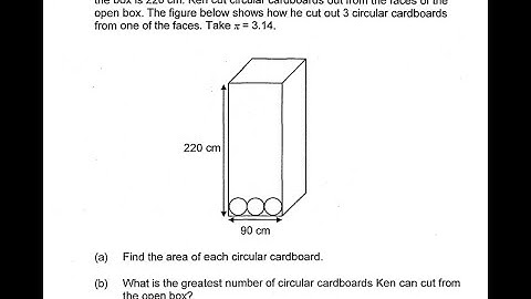P6 2018 Red Swastika Prelims Q16 - Area Open Cuboid | Ken Box Circular Cardboard | PSLE Maths