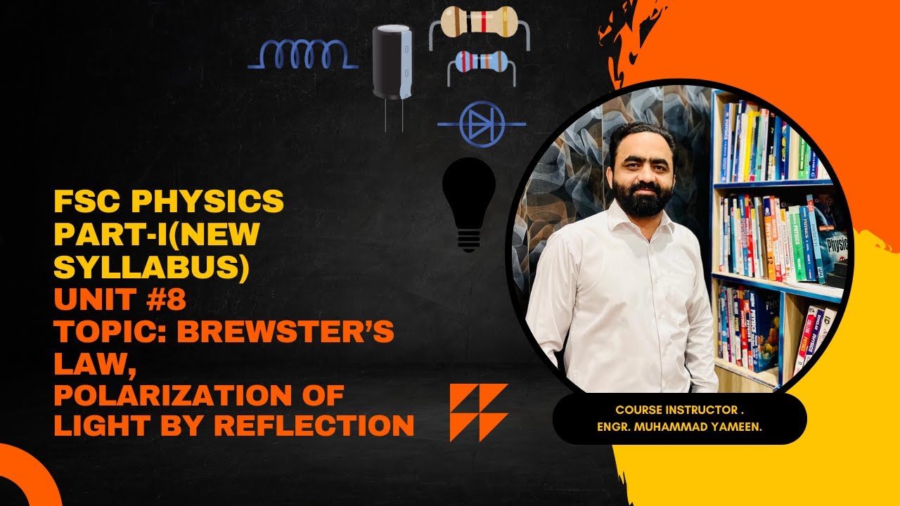 First Year chapter #8 Polarization by the method of reflection and Brewster's law Fsc Phys. Physics