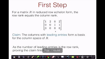 Row rank equals column rank part I