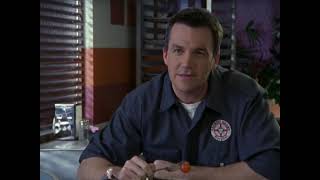 Scrubs S2E18 - JD Hit Janitor with a Biscuit