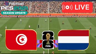 Tunisia vs Netherlands LIVE | FIFA World Cup 2026 | Match Simulation on PES 2021