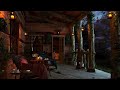 Heavy rain and thunder sounds in a cozy cabin porch  rainstorm in the forest for sleeping and relax