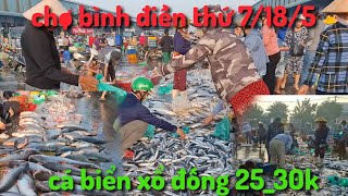 chợ bình điền sáng thứ 7/18/5 cá biển xổ 25_30 k đổ đống