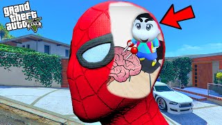 GTA 5 : Shinchan Control Spiderman Mind To Destroy Los Santos in GTA 5!(GTA 5 mods)