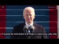 President Joseph Biden Inaugural Address Highlights