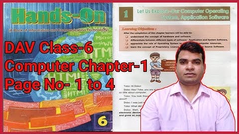 DAV Class-6 Computer  Chapter-1 Let Us Explore-Our Computer Operating System, Application Software