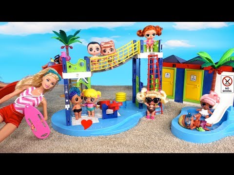 barbie-lol-family-baby-goldie-school-field-trip-to-water-park-morning-routine