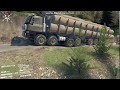 SpinTires TATRA 12x12 Massive Load climbing the Hill Part-2