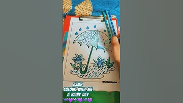 Let’s Draw A Pinteresty Rainy Day☔️💜☔️💜☔️#shorts #asmr #art #craft #drawing #aesthetic #satisfying