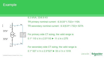 Correct CT sizing for SEPAM,Transformer differential Protection.