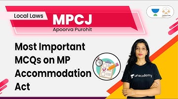 Most Important MCQs on MP Accommodation Act | MPCJ | By Apoorva Purohit