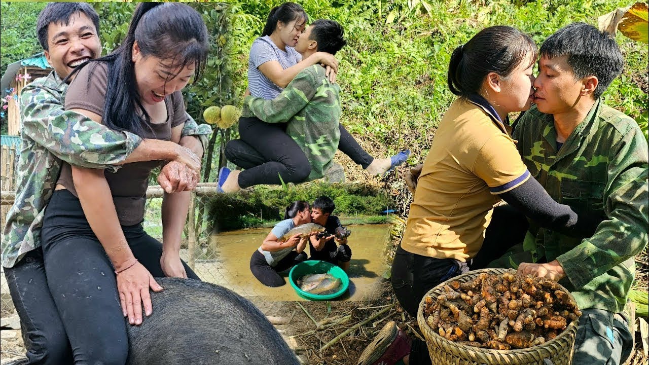 The couple happily picked bamboo shoots and grapefruits and sold them at Binh market and Dan market