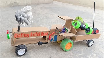 diy mini tractor trolley Loading car | Made at Home | science project