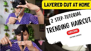 HOW I CUT MY HAIR AT HOME in 2 Easy Steps(easiest multiple layers ever) MOST VIRAL BUTTERFLY HAIRCUT