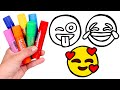 😍 EMOJIS 😂 Dibujamos y Coloreamos Emoticonos de colores 🌈