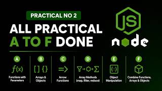 Practical No. 2 (A to F) | JavaScript Functions, Arrays & Objects in Node.js | Complete Practical