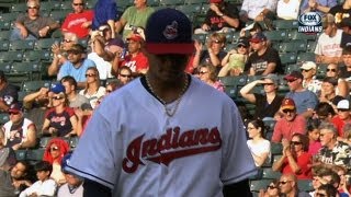 KC@CLE: Carrasco strikes out four over 7 1/3 innings
