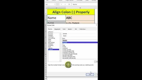Excel tips Alignment of Colon Correctly in Excel
