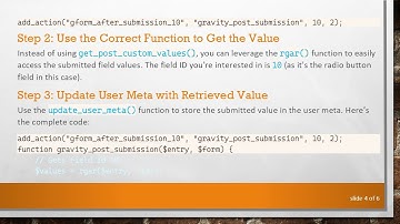 How to Properly Retrieve Values From Gravity Forms for Custom User Meta
