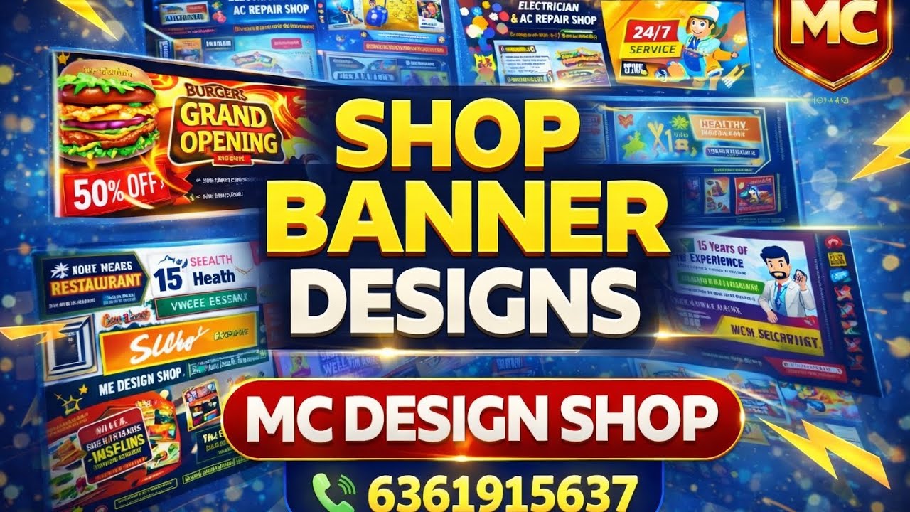 Shop Banner Design | Poster & Logo Design Service | MC Design Shop 