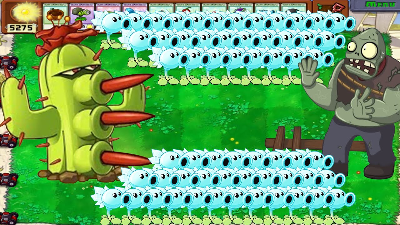 Pea Cactus vs vs 999 Giga Gargantuar vs Dr.Zomboss - Plants vs Zombies ...