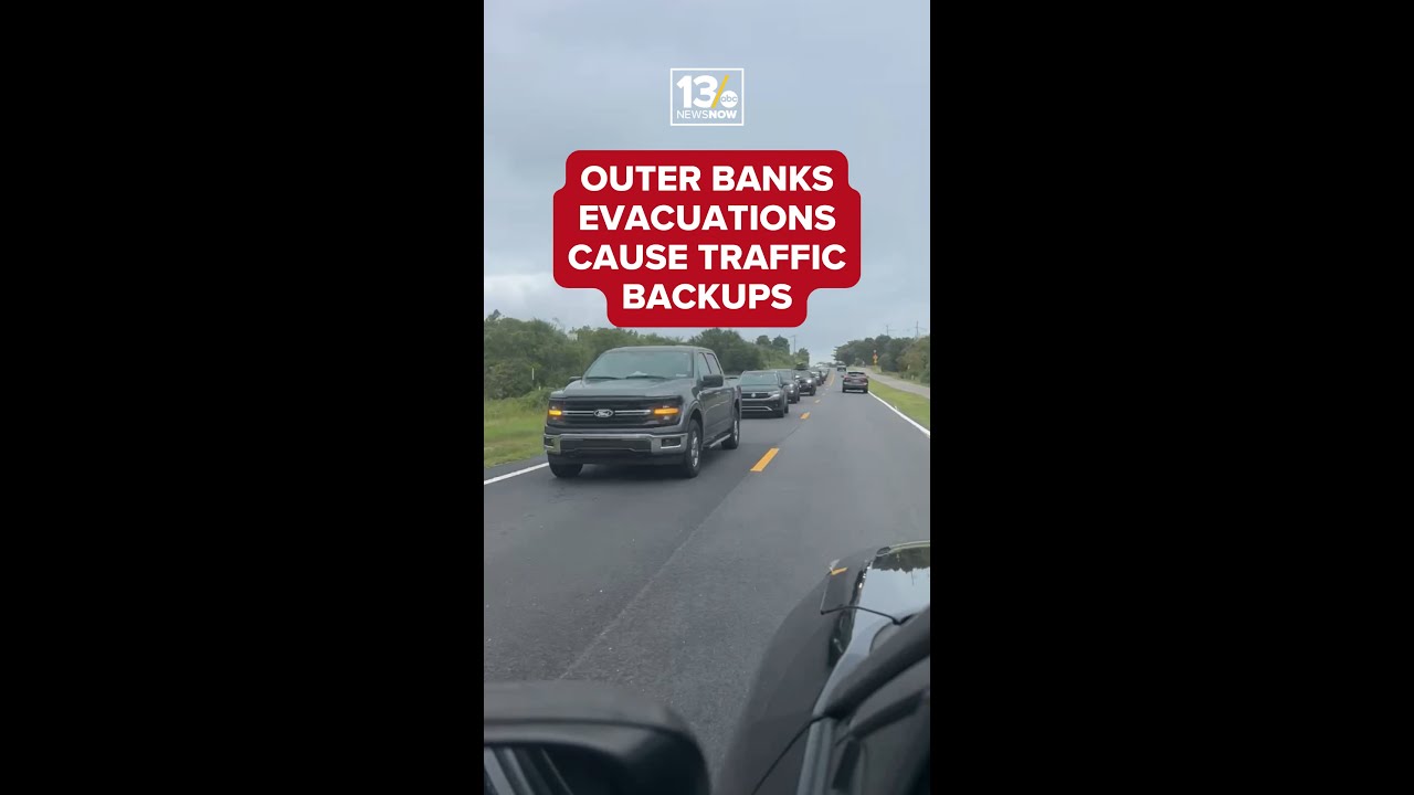 Miles-long backup on the Outer Banks ahead of Erin
