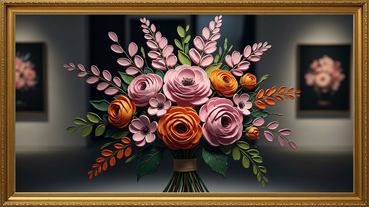 Expressive Spring Blossom Bouquet | Romantic 4K Art Display