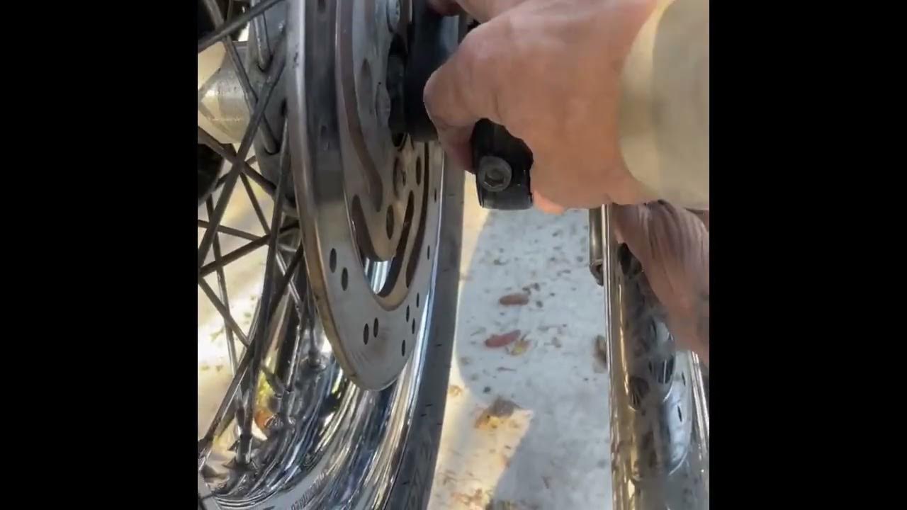 2007 Harley Davidson Street Bob rear wheel and caliper removal YouTube