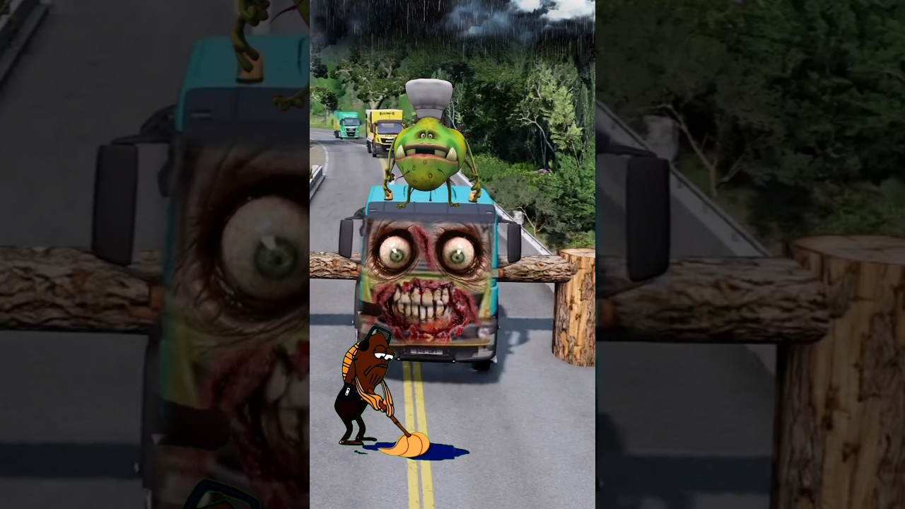 Amazing Huge Container Truck, Pertamina Tanker Truck & Cement Mixer Like Chris Tayo And Friends!👻🧞