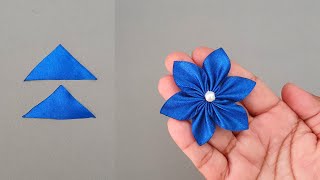 Diy Ribbon Flowers: How To Make Ribbon Flowers / Easy Trick Ribbon Flower Making Resimi