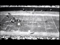 Ellsworth Vines defeats George Lott in National Title tennis match at Forest Hill...HD Stock Footage