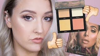 Huda Beauty 3D Highlighter Palette Pink Sands - YouTube