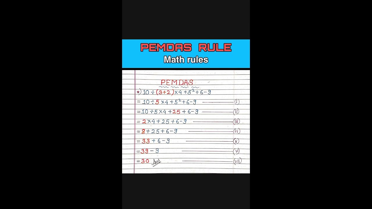 Pemdas Rule Solve 