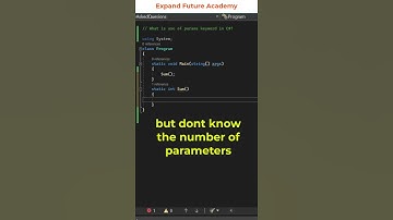 C# Programmers  FAQ - 31 - What is the use of params keyword in C#    #ExpandFutureAcademy #shorts