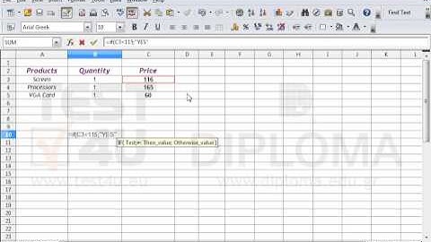 Navigate to cell B10 and use the appropriate function to display the text Yes, if the price of...