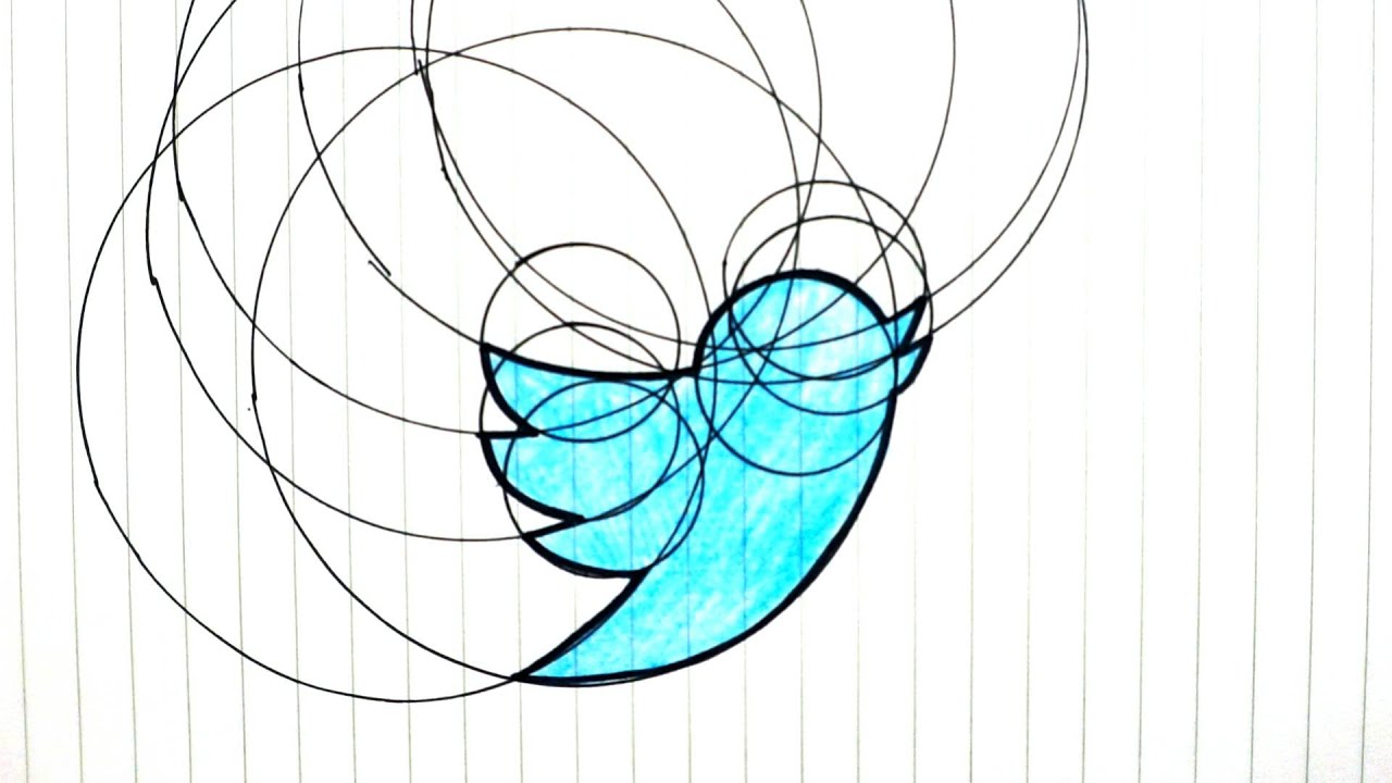 円だけでツイッターの鳥のマーク I Draw A Mark Of Twitter Use The