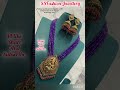 Back in stocksemi precious beads with lakshmi pendant long set