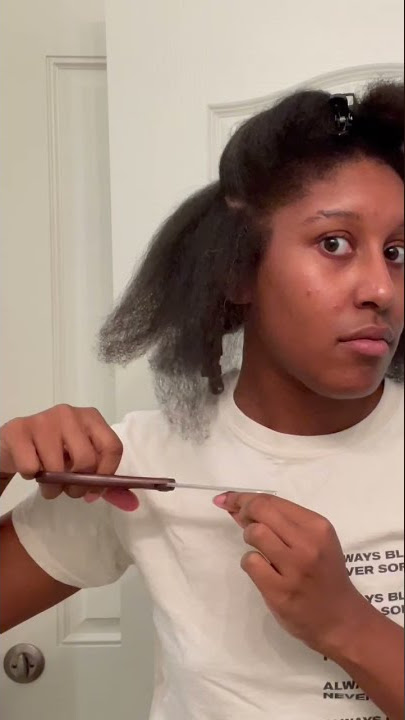 Trimming Split Ends on 4B/4C hair #naturalhair