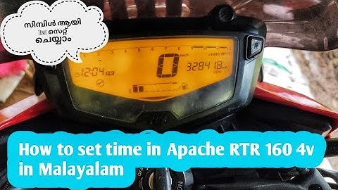 How to set time in Apache RTR 160 4v/200 4v  in malayalam video