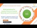 #388 SIPHACOS WHO guidelines for quality control of Herbal Materials and Formulations