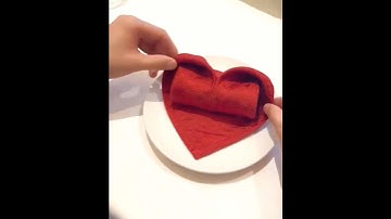 This heart shaped napkin is so cute 🥺💗 Folding tips #art
