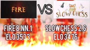 Fire 8.NN.1 Vs SlowChess Blitz 2.6 | Strong new chess engines.| battle of chess machines | Computer.