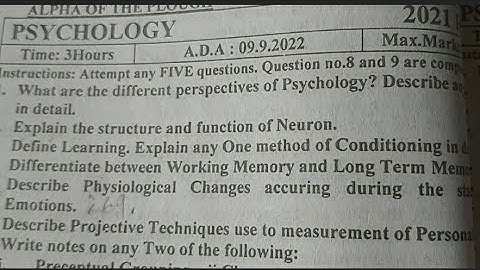 Solution Psychology ADA 1 2021 | Approaches of Psychology | Perspective of Psychology ADA/ADS part 1